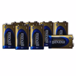 Maxell 9V Alkaline 12-pack batterier